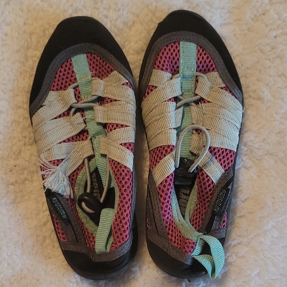 Pink and Mint Climbing Shoes